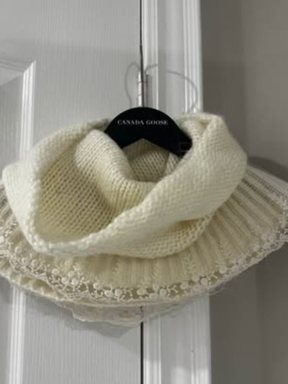Winter Scarf with Lace Design - No Brand